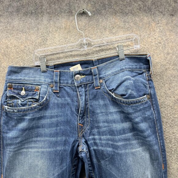 True Religion Billy Jeans Mens 36 Blue Denim Straight Leg Bootcut Made USA - Picture 3 of 10